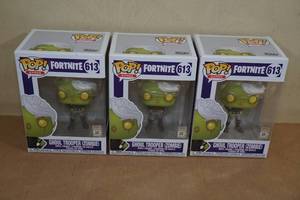 lot 170 image: 3 Funko Pop Fortnite Ghouls Trooper Zombie Dolls