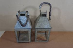 lot 171 image: Galvanized Decorative Lanterns