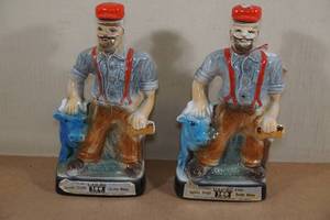 lot 201 image: Vintage Jim Beam Paul Bunyan Whiskey Decanters - Brainerd Centennial