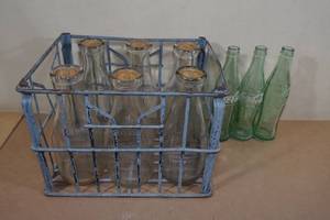 lot 218 image: Milk Crate with Vintage Bottles - Willow Grove