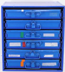 Durham 6 Drawer Metal Parts Bin w Trays