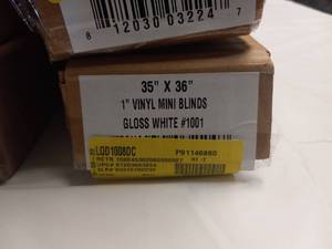 lot 41 image: (6) 1 VINYL MINI BLINDS GLOSS WHITE
