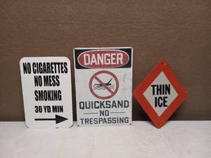 lot 62 image: (3) ALUMINUM SIGNS