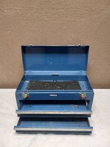 lot 83 image: BLUE 2 DRAWER TOOLBOX