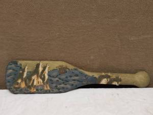 lot 87 image: WOLF DESIGN BOAT PADDLE WALL DECOR