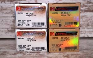 .45 Long Colt ammo Hornady FTX 225gr 4 boxes x 20rdbox (80rds)