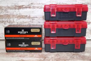 .45 Long Colt ammo Herters LFN 250gr 2 boxes x 50rdbox and 3 x 50rdcontainer (250 rds)