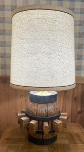 lot 76 image: Vintage Wagon Wheel Lamp