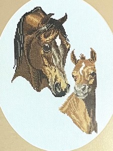 lot 78 image: Fine Framed Horse Themed Needlepoint Art