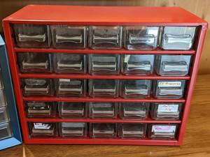 lot 164A image: Garage Nuts and Bolts Organizers with Contents