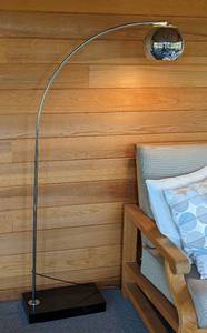 lot 17 image: Vintage Chrome Arc Floor Lamp