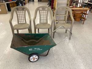 Yard Cart & Patio Chairs