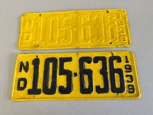 1938 ND License Plates