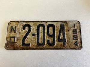 1942 ND License Plate