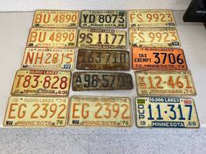 Vintage MN License Plates