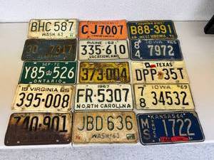 Varies States Vintage License Plates