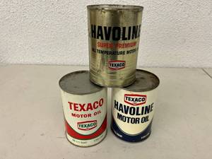 Texaco Motor Oil Cans