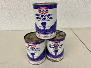 Texaco Outboard Motor Oil Cans