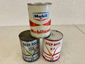 Deep Rock & Mobil Oil Cans