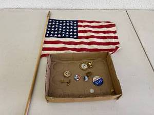 Collector Buttons & Pins & 48 Star US Flag