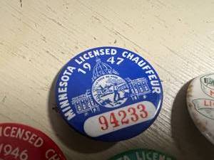 1940s & 50s MN Licensed Chauffeur Buttons