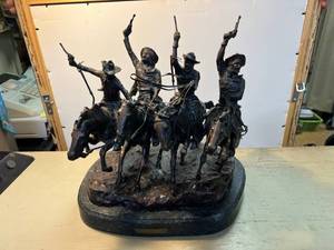 Frederic Remington Bronze Sculpture Coming Through The Rye
