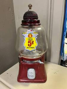 Silver King 5c Hot Peanut Dispenser Red Circa 1940s