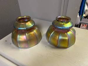 Antique Carnival Glass Light Shades