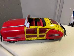 Antique 1930s Wyandotte Woody WY-650 Convertible Push Toy Car Pressed Steel