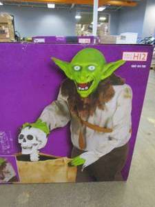 lot 226 image: HOME ACCENTS HOLIDAY 4 ft Animated Goblin Halloween Animatronic (APPEARS TO BE BRAND NEW IN BOX)
