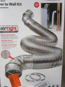 lot 258 image: Deflecto Supurr Duct Dryer to Wall Kit with Connectors (OPEN BOX)