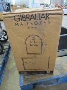 lot 263 image: GIBRALTAR MAILBOXES Stanley Black, Extra Large, Steel, Post Mount Mailbox (OPEN BOX)