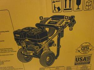 lot 283 image: DEWALT 4400 PSI 4.0 GPM Gas Cold Water Pressure Washer with DEWALT 420cc Engine (IN BOX, APPEARS TO BE NEW)