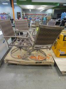 lot 287 image: HAMPTON BAY Geneva 5-Piece Brown Wicker Outdoor Patio Dining Set (NO CUSHIONS)