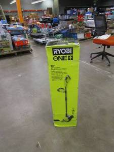 lot 304 image: RYOBI ONE 18V 13 in. Cordless Battery String TrimmerEdger with 4.0 Ah Battery and Charger (APPEARS TO BE UNOPENED)