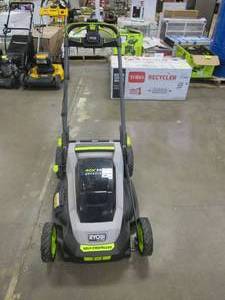 lot 307 image: RYOBI 40V HP Brushless 20 in. Cordless Electric Battery Walk Behind Self-Propelled Mower (TOOL ONLY, MISSING BAGGER)