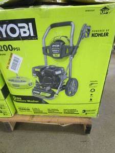 lot 312 image: RYOBI 3200 PSI 2.3 GPM Cold Water 196cc Kohler Gas Pressure Washer and 15 in. Surface Cleaner (OPEN BOX)