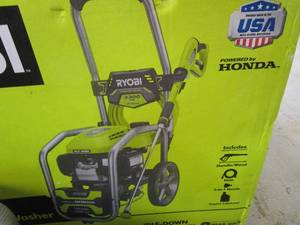 lot 313 image: RYOBI RYOBI 3200 PSI 2.3 GPM Cold Water 196cc Kohler Gas Pressure Washer and 15 in. Surface Cleaner (OPEN BOX) (OPEN BOX)