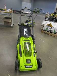 lot 332 image: RYOBI 20 inch Cordless Lawn Mower (TOOL ONLY, NICE CONDITION)