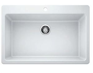 lot 246 image: GLACIER BAY Drop-inUndermount Granite Composite 33 in. Single Bowl Kitchen Sink in White