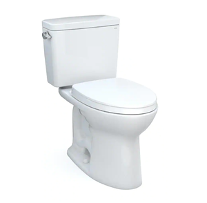 lot 264 image: TOTO Drake Modern 2-Piece 1.28 GPF Single Flush Elongated Comfort Height Toilet w10 in Rough-In Cotton White, Seat Included (APPEARS TO BE BRAND NEW)