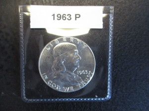 5. 1963-P Ben Franklin Silver Half Dollar - Uncirculated Directly taken from Original 10.00 Mint Roll (See Pictures)