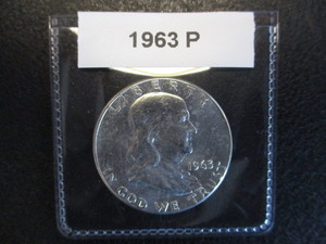 6. 1963-P Ben Franklin Silver Half Dollar - Uncirculated Directly taken from Original 10.00 Mint Roll (See Pictures)