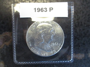 9. 1963-P Ben Franklin Silver Half Dollar - Uncirculated Directly taken from Original 10.00 Mint Roll (See Pictures)