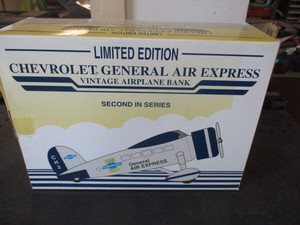 30. Spec Cast Collectibles Lockheed Vega High Wing Chevrolet General Air Express Die Cast Metal Coin Bank