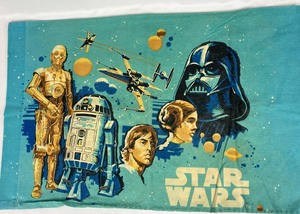lot 50 image: Vintage Star Wars Bedding Sheet Set- Twin Size