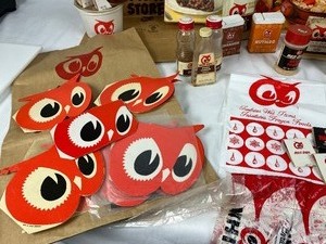 lot 389 image: Collection of Vintage RED OWL items