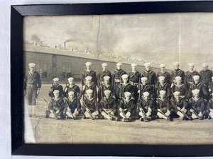 lot 71 image: 1918 Company E 3rd Regiment US Naval Training Station Framed Photo