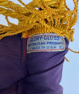 lot 95 image: Vintage Honor Guard Fringed 48 Star Glory Gloss Dettra Products Nylon American Flag on 8 Pole
