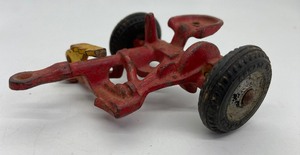 lot 120 image: 3 Vintage Die Cast Toy Farm Implements - Arcade Sickle Mower, Arcade Two Row Corn Planter and Arcade Corn Harvester